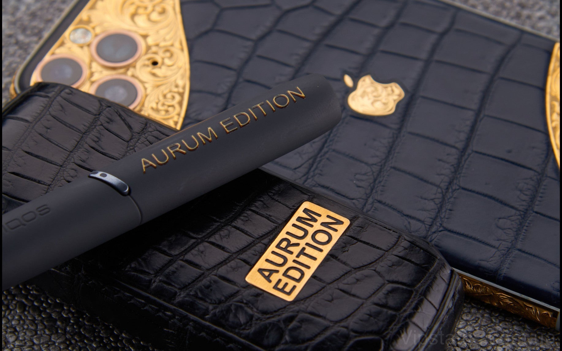Luxus iPhone Aurum – Exklusiver IQOS (Alligatorleder + 24K Gold Plate) mit 24K Gold – TechnoLoot