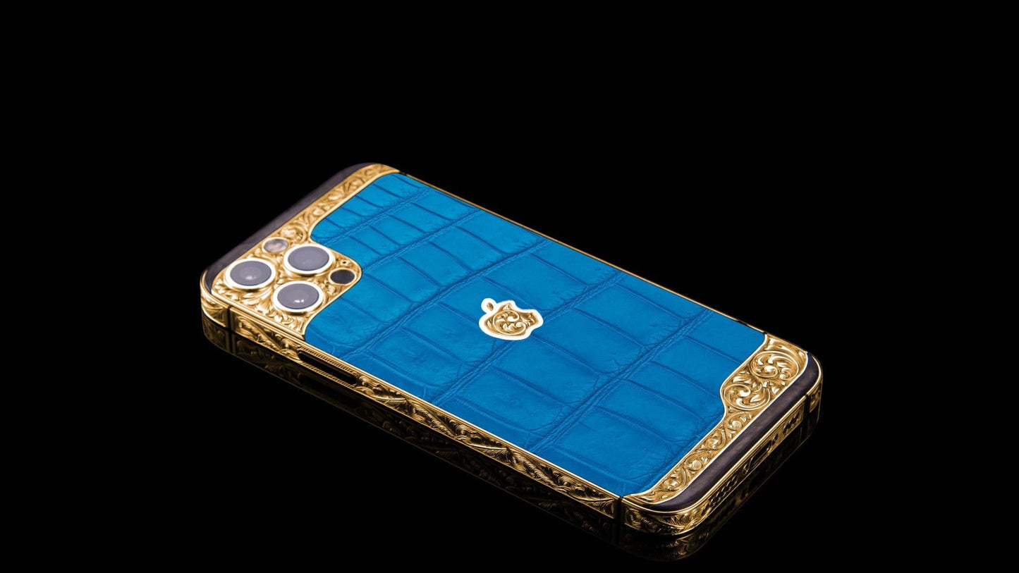 Luxus iPhone Azure Queen Edition IPHONE 17 PRO MAX mit 24K Gold – TechnoLoot