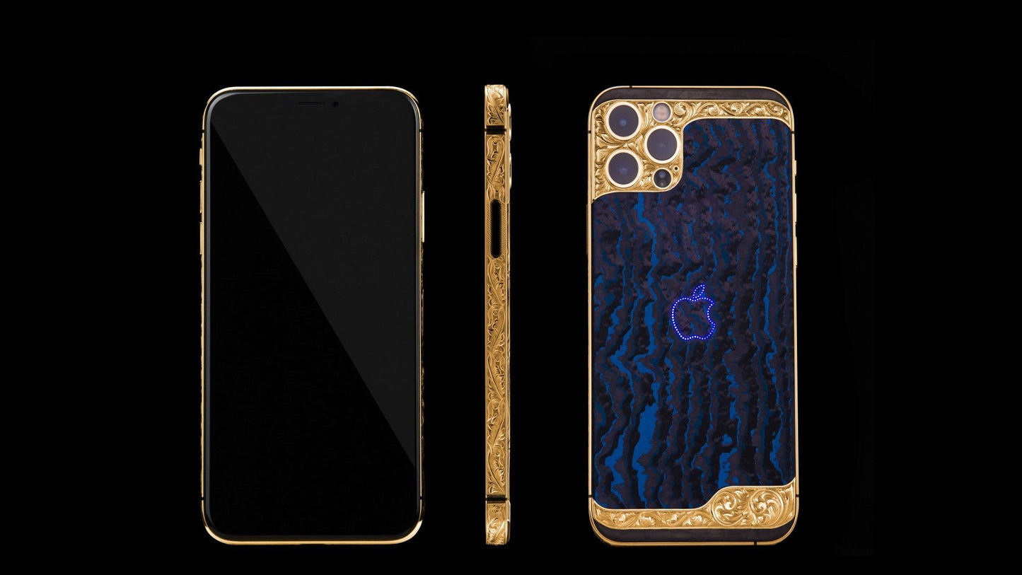 Luxus iPhone Blue Dream Edition IPHONE 17 PRO MAX mit 24K Gold – TechnoLoot