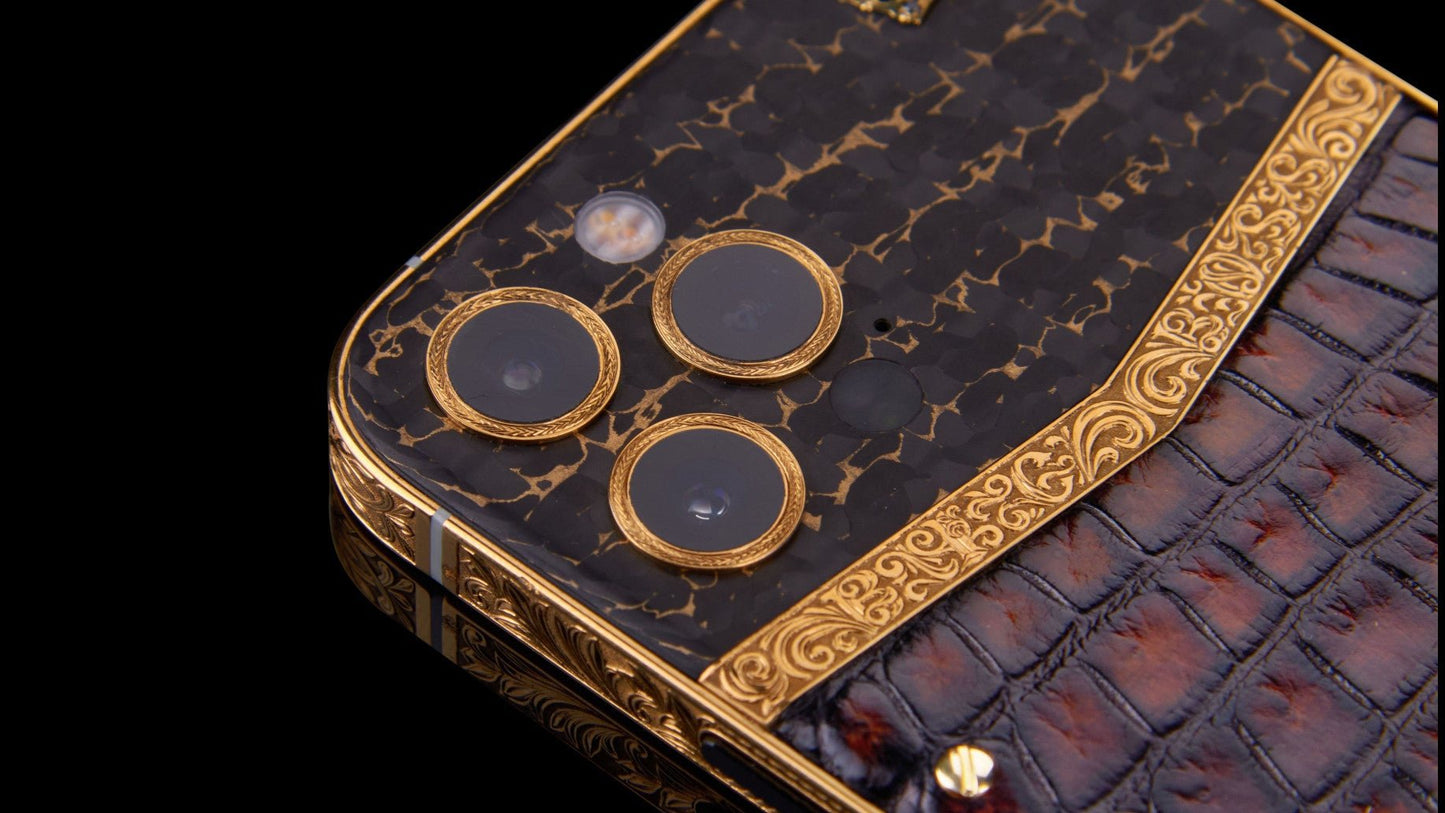 Luxus iPhone Brown King – iPhone 17 Pro Max mit 24K Gold – TechnoLoot