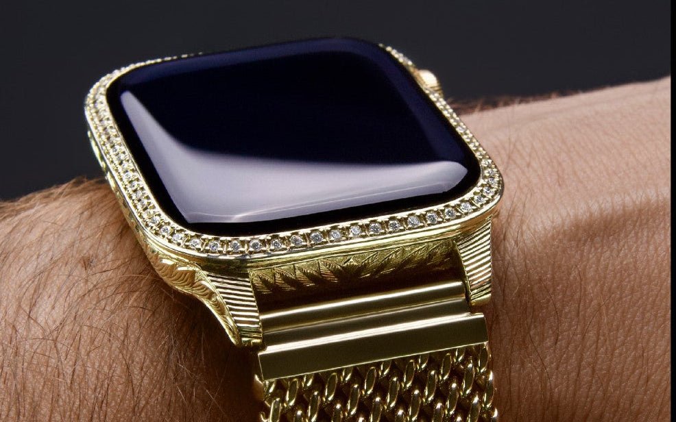 Luxus iPhone Golden Emperor – Apple Watch 10 (Sapphire Line) mit 24K Gold – TechnoLoot