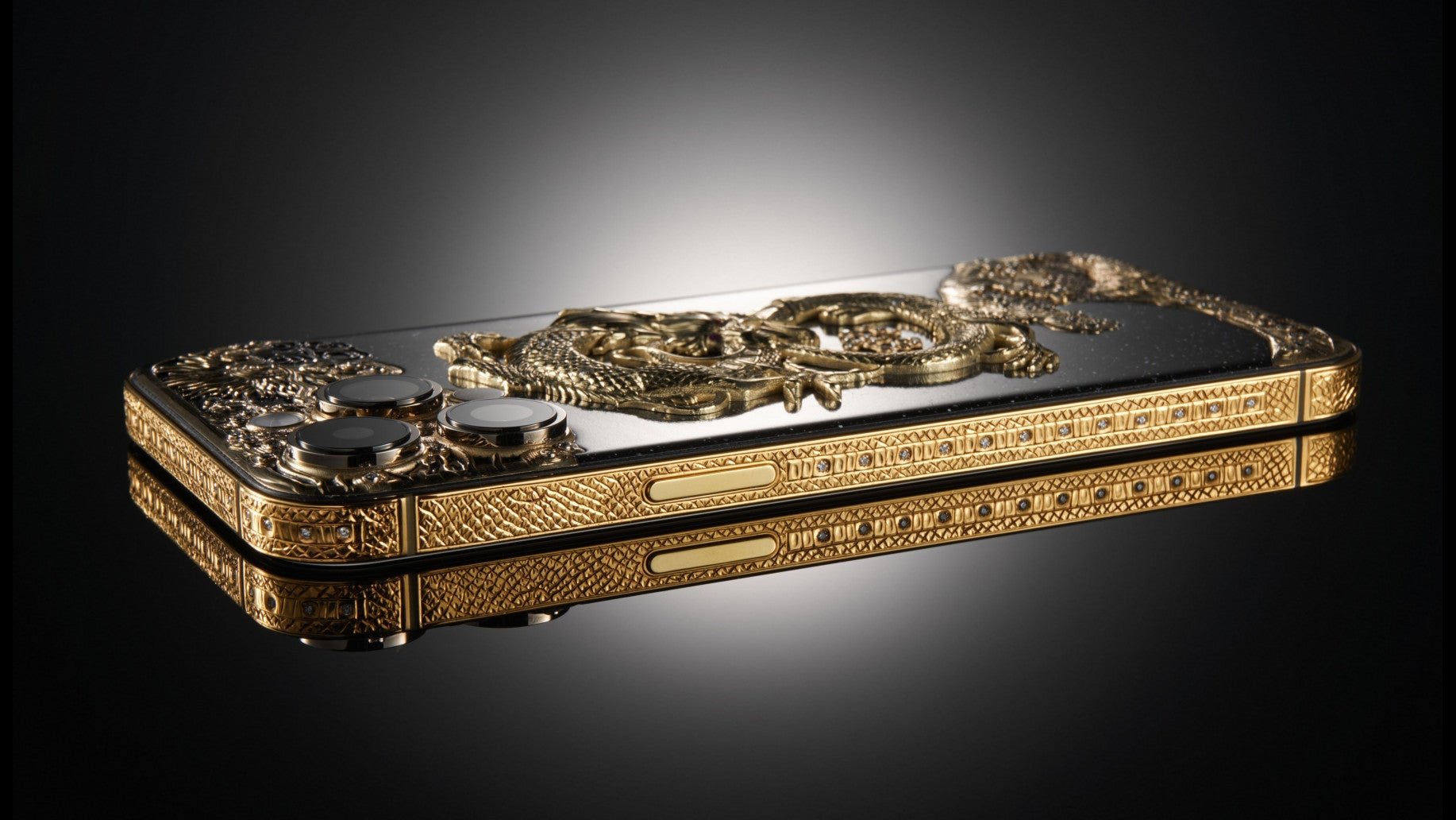 Luxus iPhone Midnight Dragon IPHONE 16 PRO MAX 512 GB mit 24K Gold – TechnoLoot